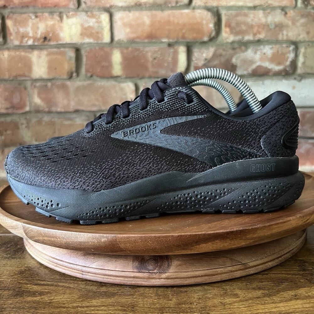 Brooks Ghost 16 Womens 6.5 Black Mesh Neutral Cushion Running Sneakers Shoes